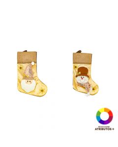 Bota navideña con relieve