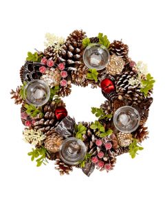 Corona navideña multicolor