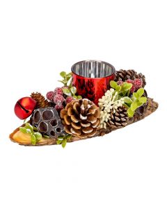 Portavela con frutos y cascabel