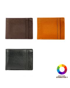 Billetera hombre costura y relieve