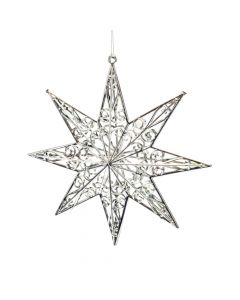 Figura colgante estrella navideña plateado