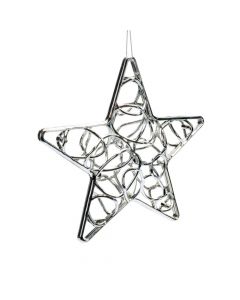 Figura colgante estrella navideña plateado