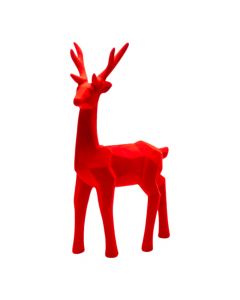 Figura reno navideño con relieve rojo