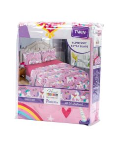 Sábana unicornio multicolor