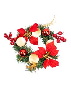 Corona navideña con frutos