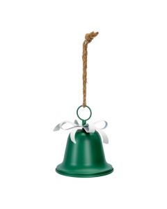 Campana metálica verde y blanca