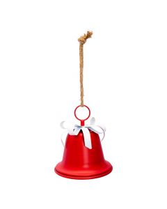 Campana metálica navideña roja