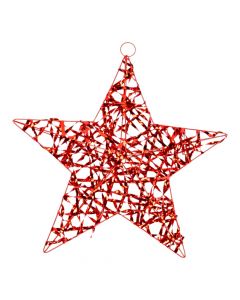 Estrella colgante roja navideña