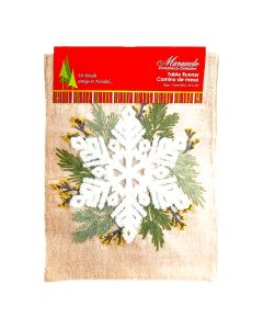Camino mesa navideño beige