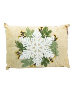 Cojín navideño bordado beige