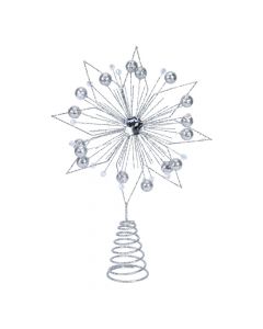 Estrella escarchada plateada