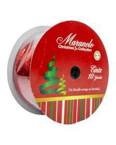 Cinta navideña afelpada roja