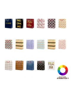 Bolsa cartón estampada grande