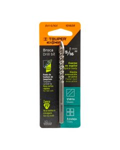 Broca para vidrio y azulejo truper 5/16 bvi