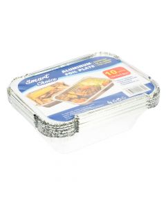 Bandeja aluminio con tapa 10und plateado