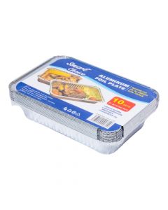 Bandeja aluminio con tapa plateado