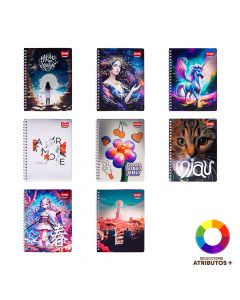 Cuaderno espiral diseño femenino