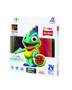 Lápiz color triangular largo Scribe 24und
