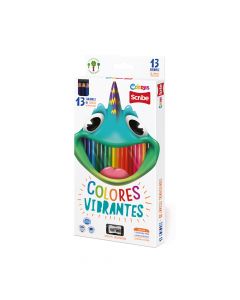 Lápiz color triangular largo Scribe 12und