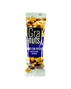 Maní con pasas Granuts, 45 g