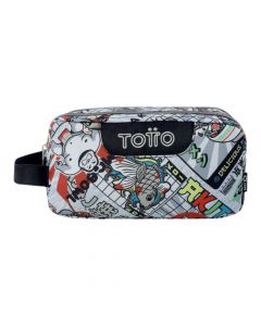 Cartuchera gris compacta y resistente