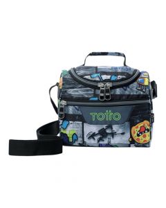 Lonchera negra resistente y espaciosa