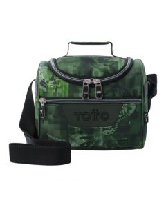 Lonchera verde compacta y resistente