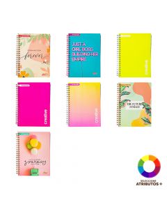 Cuaderno rayado espiral artístico