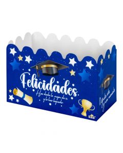 Caja azul felicidades