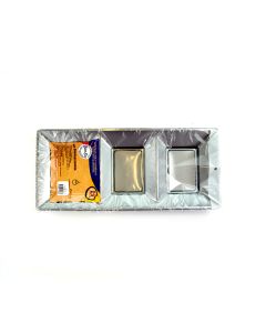 BANDEJA RECTANG 3D PLATEADO 3UND