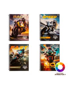 Cuaderno 80 hojas diseño motos