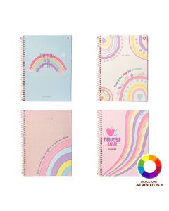 Cuaderno espiral diseño arcoiris
