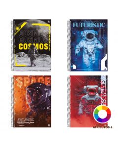 Cuaderno espiral diseño espacial