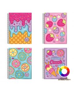 Cuaderno espiral diseño romántico