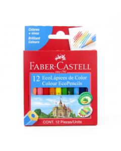 Lápiz color Faber Castell hexagonal corto 12und