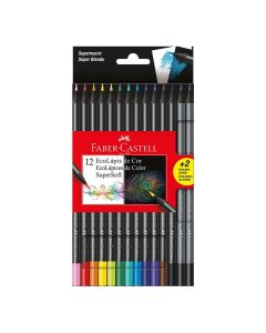 Lápiz color Faber Castell eco supersoft 12+2 colores