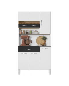 Mueble cocina multiuso 6puertas blanco y negro
