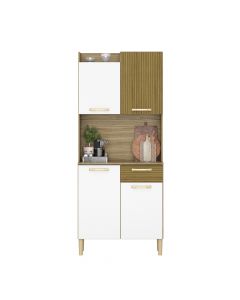 Mueble cocina multiuso 4 puertas 1 gaveta marrón y blanco