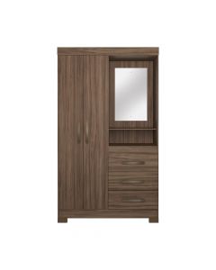 Ropero 2 puertas 3 gavetas con espejo 