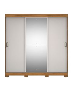 Ropero melamina 3 puertas 4 cajones con espejo