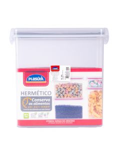 Recipiente rectangular trava 3l transparente