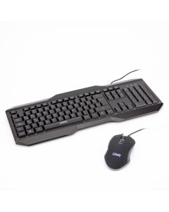 Teclado y mouse gamer gk700 2400 dpi con luz led 7 colores negro