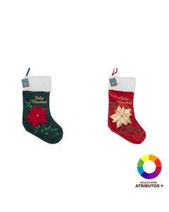 Bota navideña afelpada decorativa