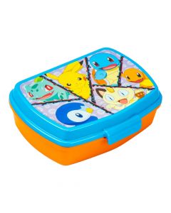 Recipiente Pokémon naranja y celeste