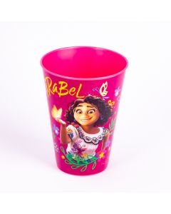 Vaso plástico estampado Encanto Mirabel 430ml fucsia