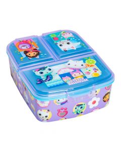Recipiente Gabby's Dollhouse celeste y lila