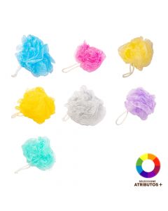 Esponja baño con asa tela.