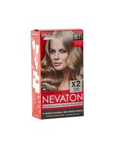 Tinte para cabello nevaton 2 tubos 8.11 light blonde intense ash