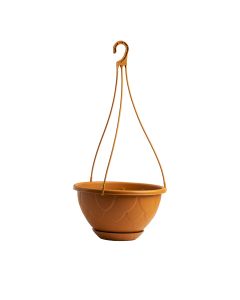 Macetero plástico colgante con relieve #3 4.6l 290x165mm terracota