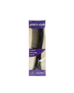 Peine plástico para cabello gliden style liso mano ionic negro